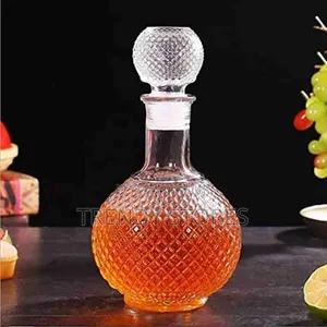 1L Thick Glass Whisky Bottle with Airtight Cork