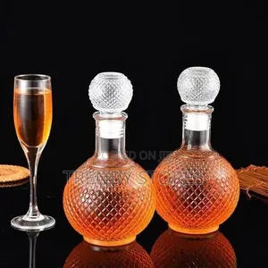 Chupa ya Whisky ya Kioo Nene ya 1L na Korki Isiyovuja Hewa