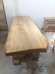 Meza ya Kula ya Mbao Imara ya Live Edge Rustic - 3