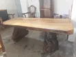 Meza ya Kula ya Mbao Imara ya Live Edge Rustic - 4