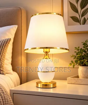 Modern Crystal Table Lamp with Fabric Shade