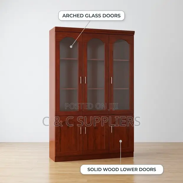 3-Door Mahogany Manager's Cabinet - 1