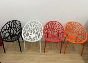 Viti vya Kisasa vya Plastiki vya Chik Bistro vya Kula, Vinavyoweza Kuwekwa Juu