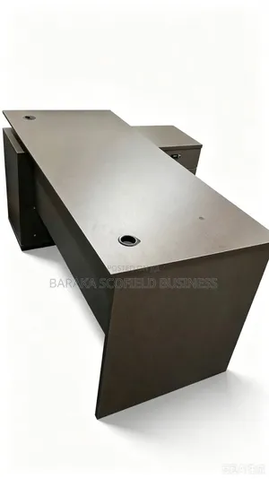 L-Shaped Ergonomic Office Desk yenye Droo 3 zenye Kifungio