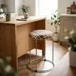 Home Chair Kiti cha Mviringo chenye Mto na Miguu ya Chuma - 2