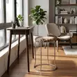 Home Chair Kiti cha Mviringo chenye Mto na Miguu ya Chuma - 4
