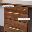 Brown Credenza Cabinet With 3-Drawers. - 4