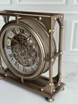 Luxembourg Line 13-Inch Round Desk Clock with Moving Gears - 1