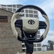 Beige & Carbon Fibre Aftermarket Steering Wheel for Toyota - 1
