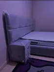 Kitanda Kipya cha Velvet cha Grey cha 5x6 na Kabati za Kando - 2