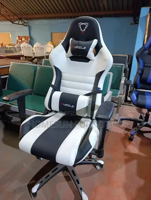 Gaming Chair - Black and White Racing Design