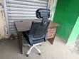 Office Desk with 3 Drawers and Ergonomic Mesh Chair - 1