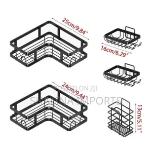 5-in-1 Metallic Bathroom Shelf Organizer Shower Caddy Set