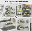 5-in-1 Metallic Bathroom Shelf Organizer Shower Caddy Set - 3