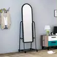 Full Length Dressing Mirror with Wheels and Shoe Rack - 1