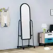 Full Length Dressing Mirror with Wheels and Shoe Rack - 2