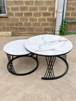Modern Gray Nesting Coffee Table Set - 2