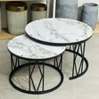 Modern Gray Nesting Coffee Table Set - 3