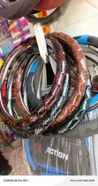 Wood Finish Car Steering Wheel Cover - Various Colors & Patterns - 2
