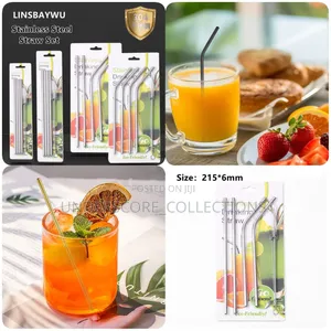 Stainless Steel Reusable Straws (5pc Set)