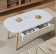 Coffee Table with 2 Storage Drawers - White - 2
