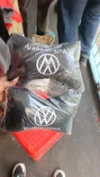 2pc Black Fleece Car Seat Neck Pillow with Volkswagen Logo - 2