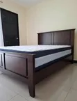 Modern Executive Hardwood Panel Bed Frame with Mattress Set - 1