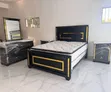 Executive Black & Gold Bedroom Set (Bed Frame + Dresser + Nightstands) - 1