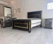 Executive Black & Gold Bedroom Set (Bed Frame + Dresser + Nightstands) - 2