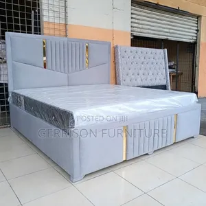 Brand New Luxury Grey Fluted Bed Frame (Queen)