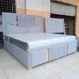 Brand New Luxury Grey Fluted Bed Frame (Queen) - 1