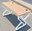 Executive Office Desk with Black Metal Frame - 3