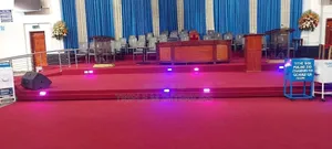Carpet ya Kanisa ya Delta 4mm Nyekundu na Bluu ya Kumaliza Lain