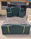 Kitanda cha Kifahari Kijani cha Emerald 5x6 na Makabati & Combo ya godoro - 2