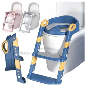 Grey Kids Adjustable Potty Trainer Ladder with Soft Pad
