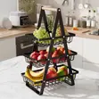 New Arrival Triangular 3 Layer 3 Tier Metallic Mesh Fruit Basket - 5