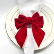Luxury Velvet Bow Napkin Rings - Red (Set of 4) - 2