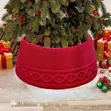 Premium Red Knitted Christmas Tree Skirt - 72cm - 2