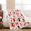 Christmas Flannel and Sherpa Reversible Throw Blanket - 2