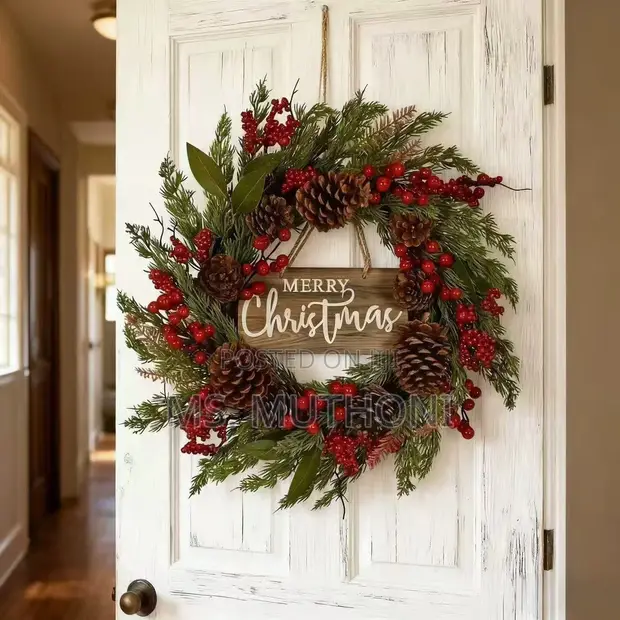Premium Handmade Christmas Door Wreath - 50cm - 1