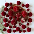 36PCS Burgundy Velvet Christmas Bauble Set - 1