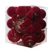 36PCS Burgundy Velvet Christmas Bauble Set - 2