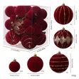 36PCS Burgundy Velvet Christmas Bauble Set - 4