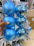 6 Pcs Snowfall Blue Christmas Baubles - 1