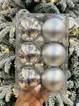 6 Pcs Snowfall Blue Christmas Baubles - 2