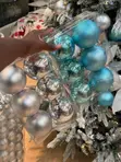 6 Pcs Snowfall Blue Christmas Baubles - 3