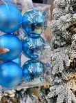 6 Pcs Snowfall Blue Christmas Baubles - 4