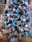 6 Pcs Snowfall Blue Christmas Baubles - 5