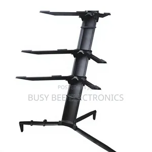 1.2m 3-Layer Aluminum Black Keyboard Stand