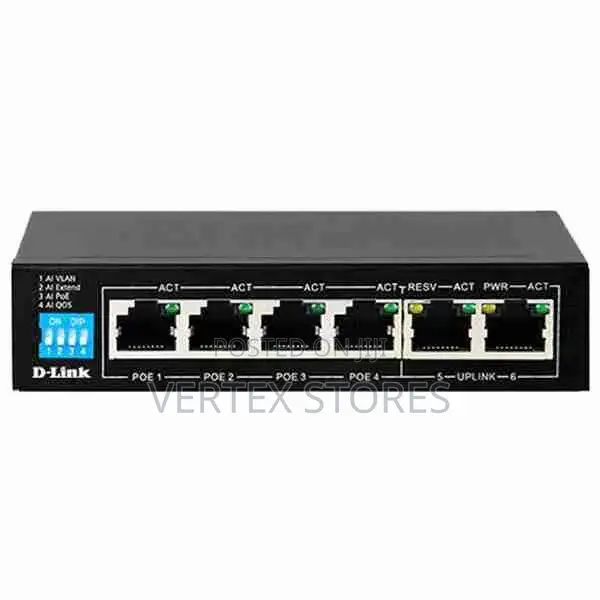 D-Link DGS-F1006P-E 6-Port Gigabit PoE Switch - 1